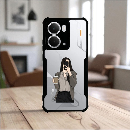 Coffee Girl Mobile Cover For REALME P3