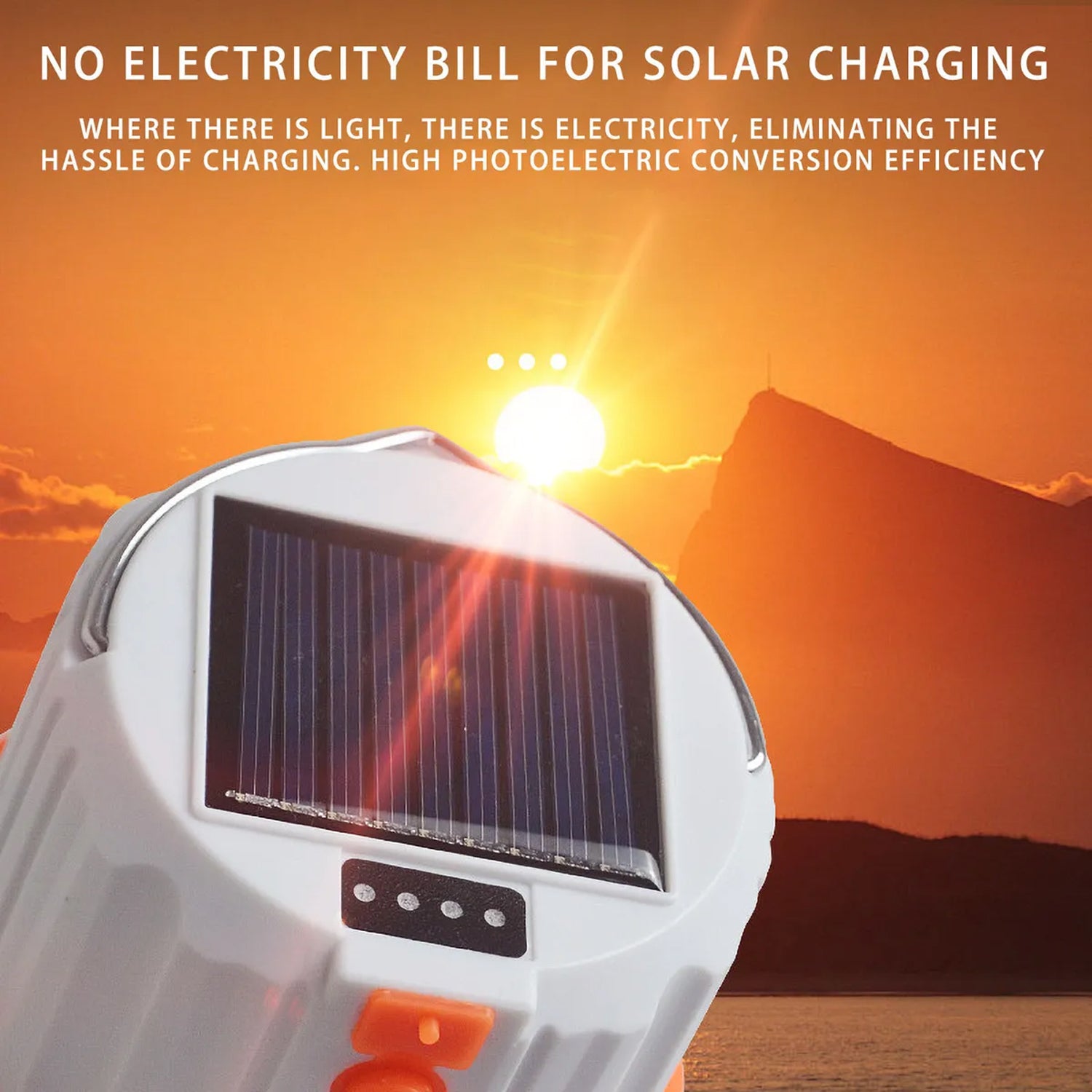 Solar Rechargeable LED Emergency Light Portable Camping Lantern Lamp (1 Pc) view 8