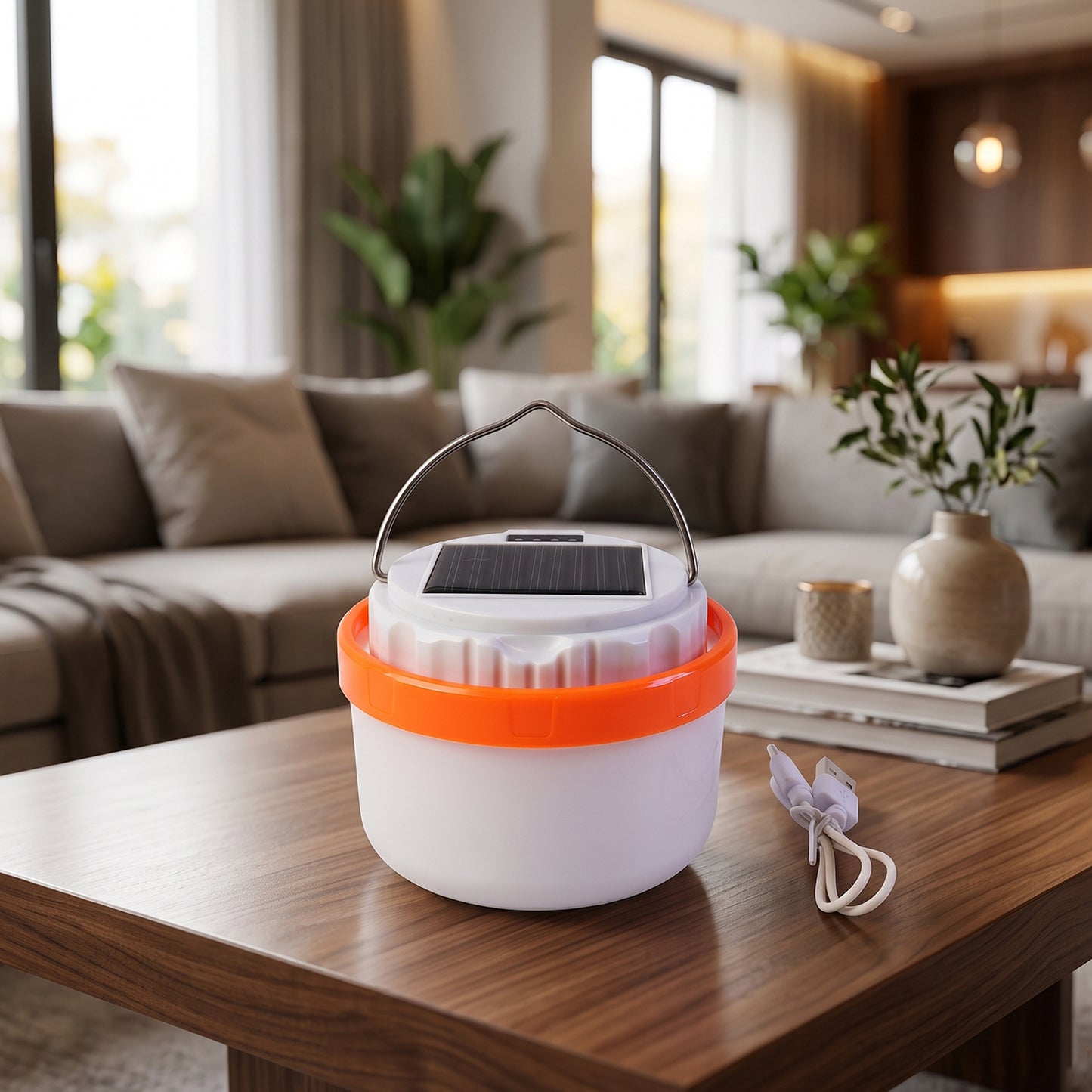 Solar Rechargeable LED Emergency Light Portable Camping Lantern Lamp (1 Pc) view 9