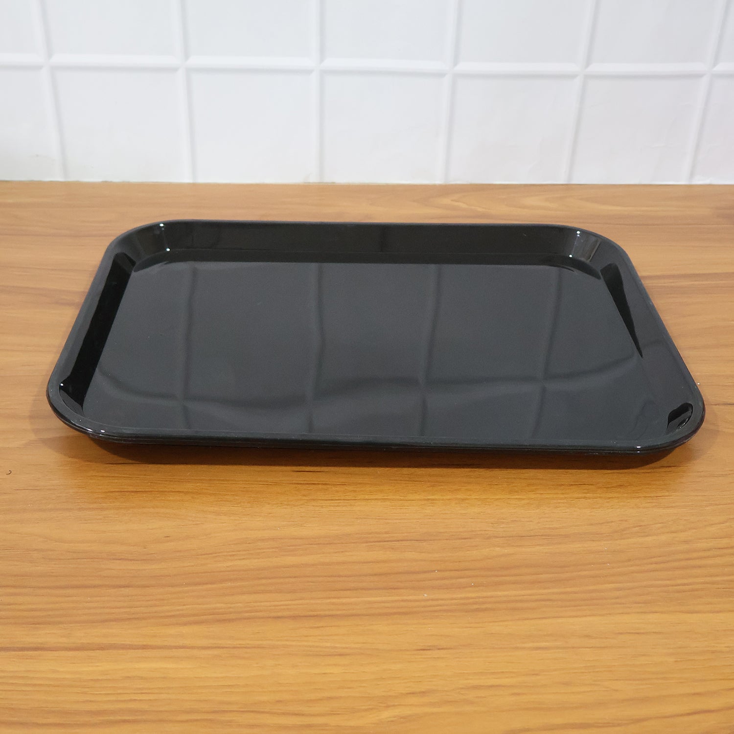 Plastic Serving Tray / Plate – 40 × 30 cm (1 Pc / Black)