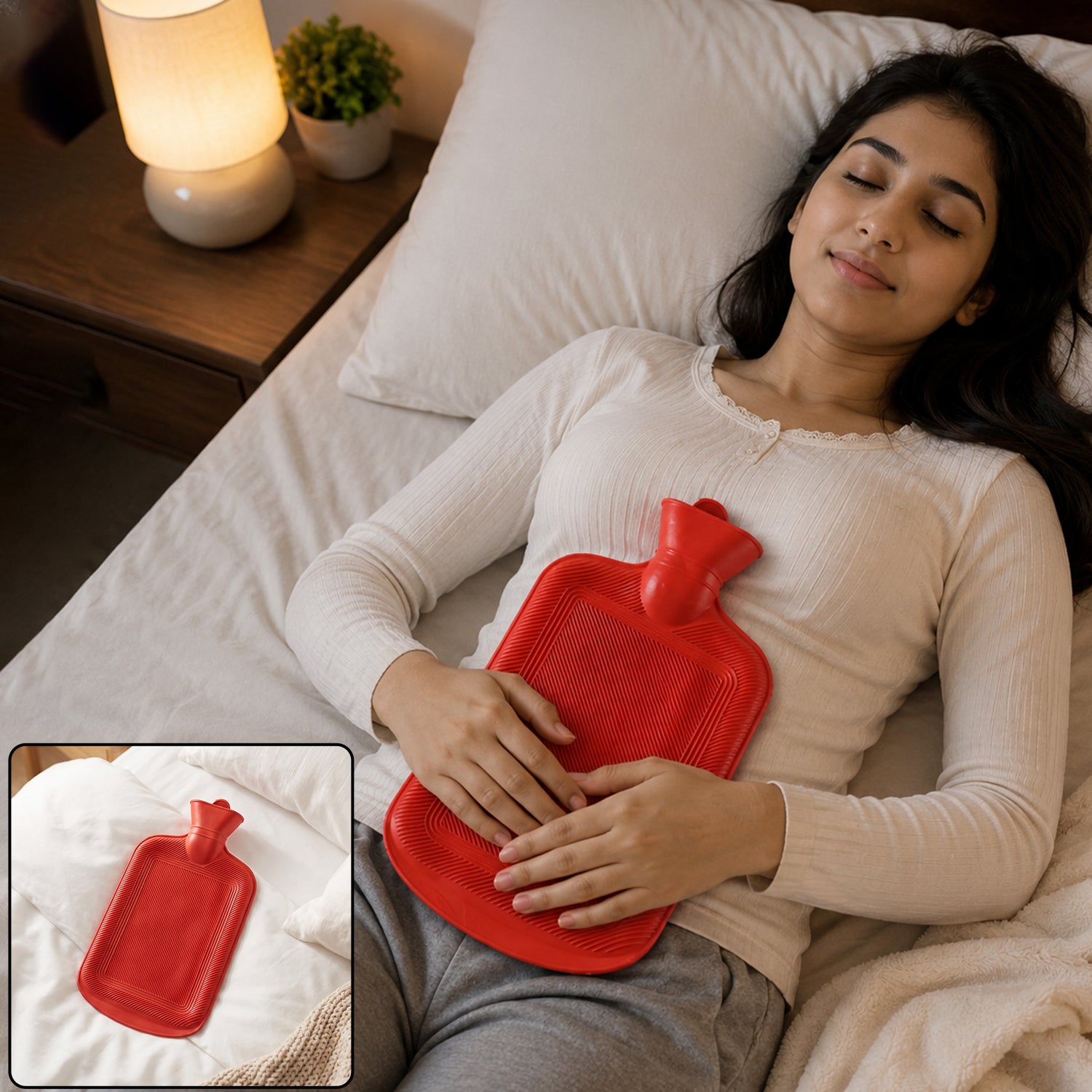 Big Size Hot Water Bag Rubber Bottle with Screw Cap for Warmth (1 Pc)
