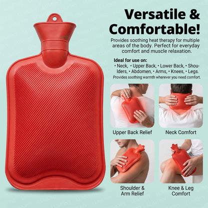 Big Size Hot Water Bag Rubber Bottle with Screw Cap for Warmth (1 Pc)