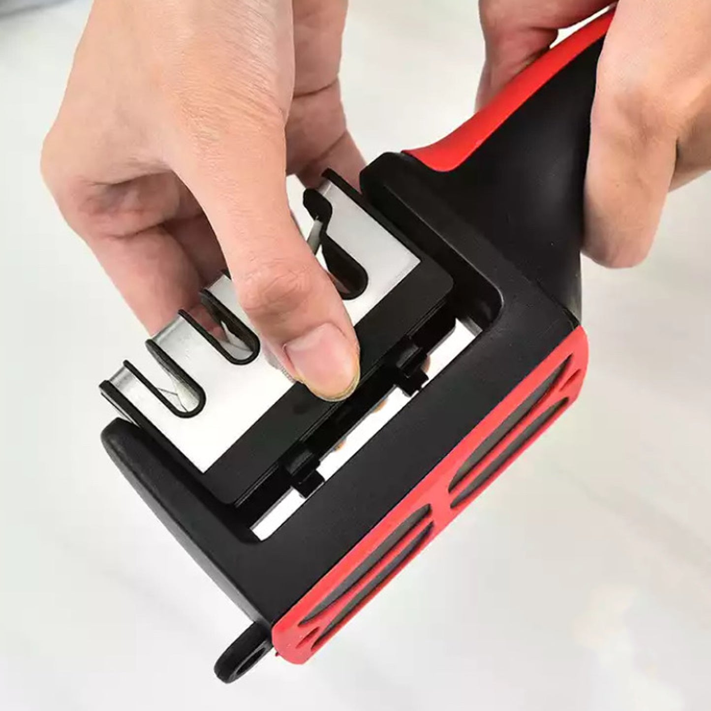 4 Stage Knife Sharpener Tool for Kitchen Knives with Non Slip Handle (1 Pc)