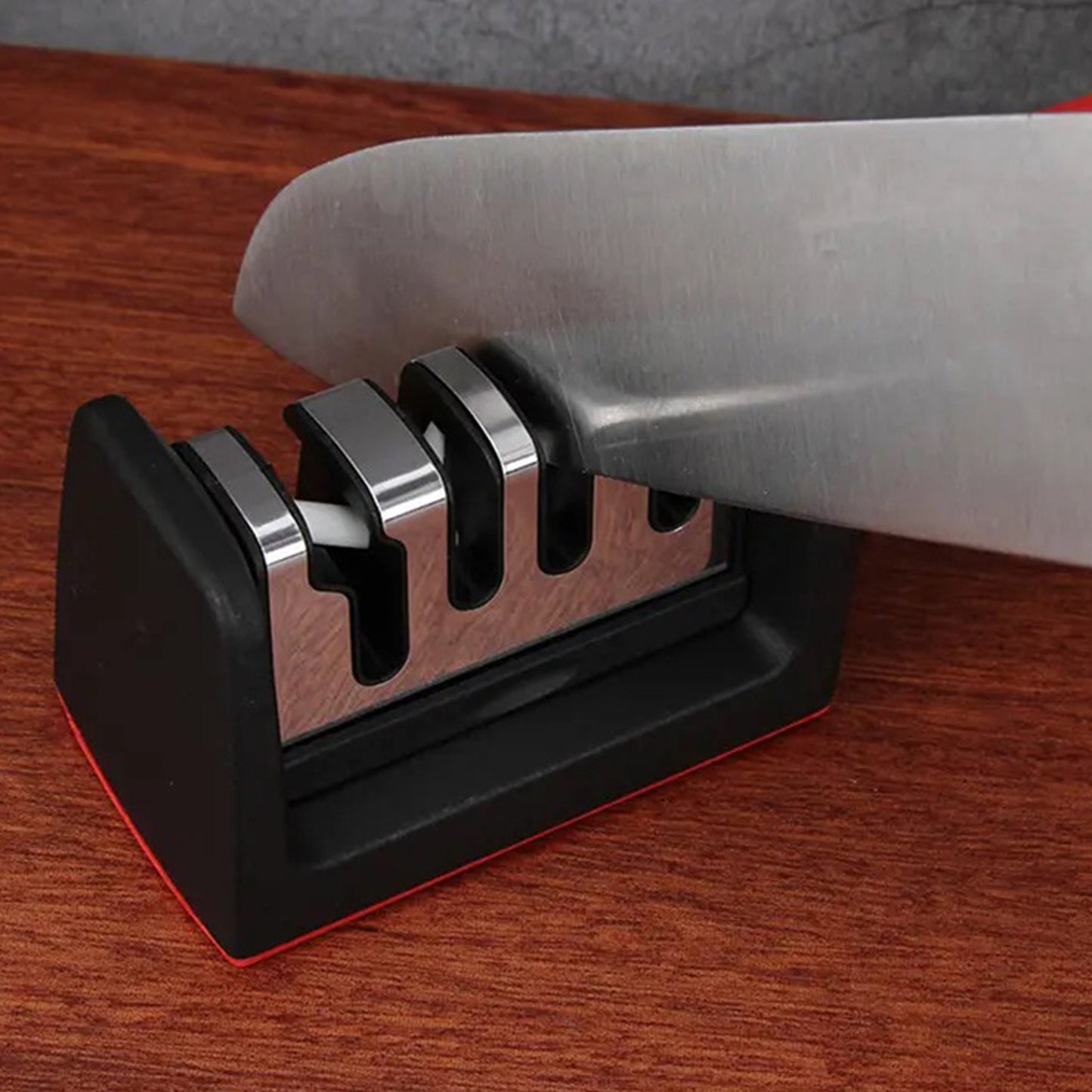 4 Stage Knife Sharpener Tool for Kitchen Knives with Non Slip Handle (1 Pc)