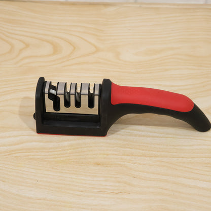 4 Stage Knife Sharpener Tool for Kitchen Knives with Non Slip Handle (1 Pc)