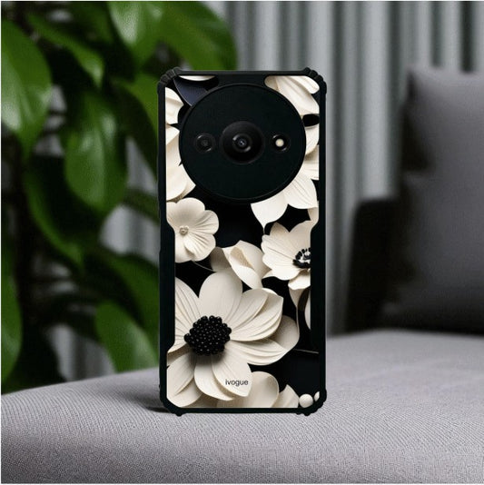 Black & Bloom Mobile Cover For Redmi A3