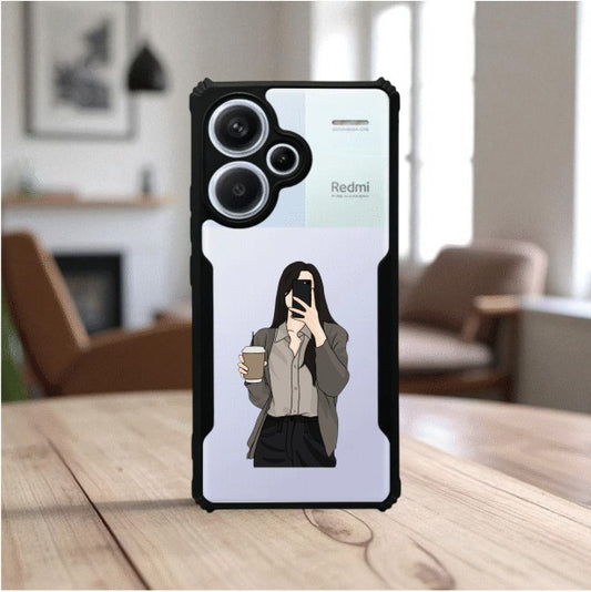 Coffee Girl Mobile Cover For Redmi Note 13 Pro Plus