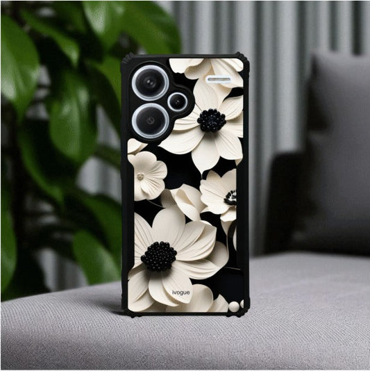 Black & Bloom Mobile Cover For Redmi Note 13 Pro Plus