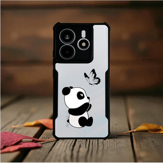 Panda and Butterfly Mobile Cover For Redmi Note 14