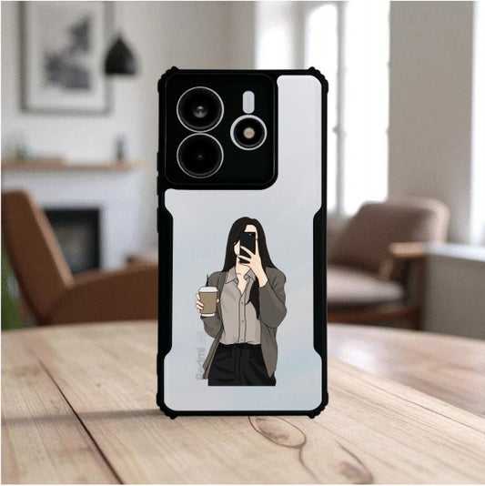 Coffee Girl Mobile Cover For Redmi Note 14