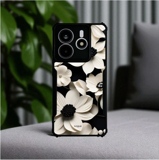 Black & Bloom Mobile Cover For Redmi Note 14