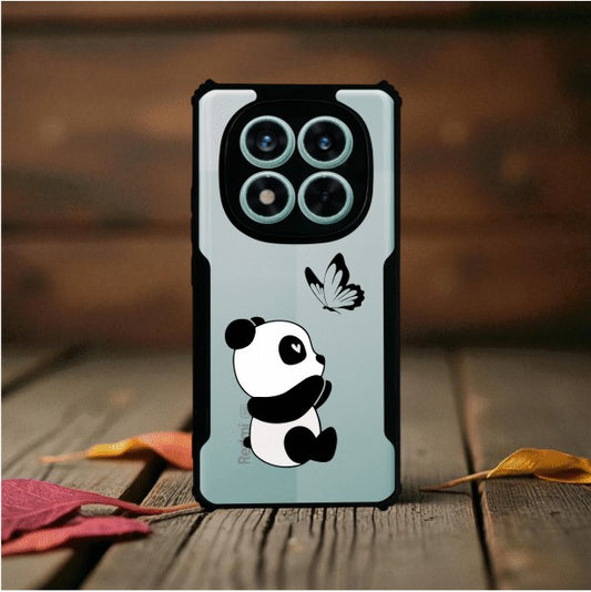 Panda and Butterfly Mobile Cover For Redmi Note 14 Pro