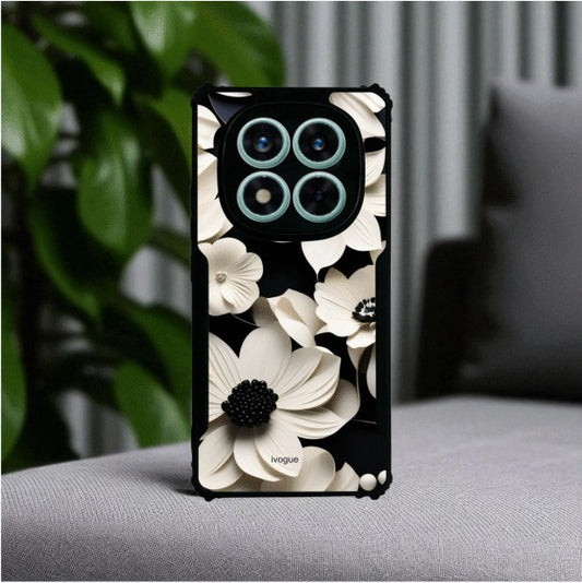 Black & Bloom Mobile Cover For Redmi Note 14 Pro