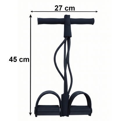 Portable Pull Rope Resistance Exerciser with Foot Pedal Support (1 Pc)