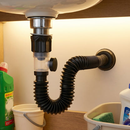 Durable plastic bathroom drain pipe with easy installation features