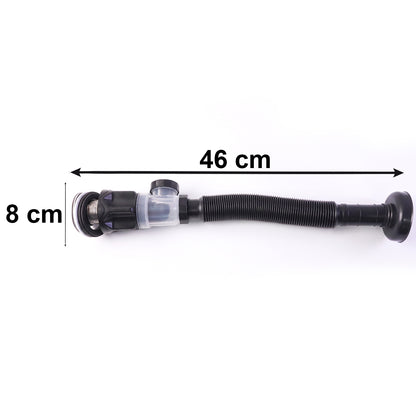 Installation of flexible bathroom sink drain pipe in a home bathroom