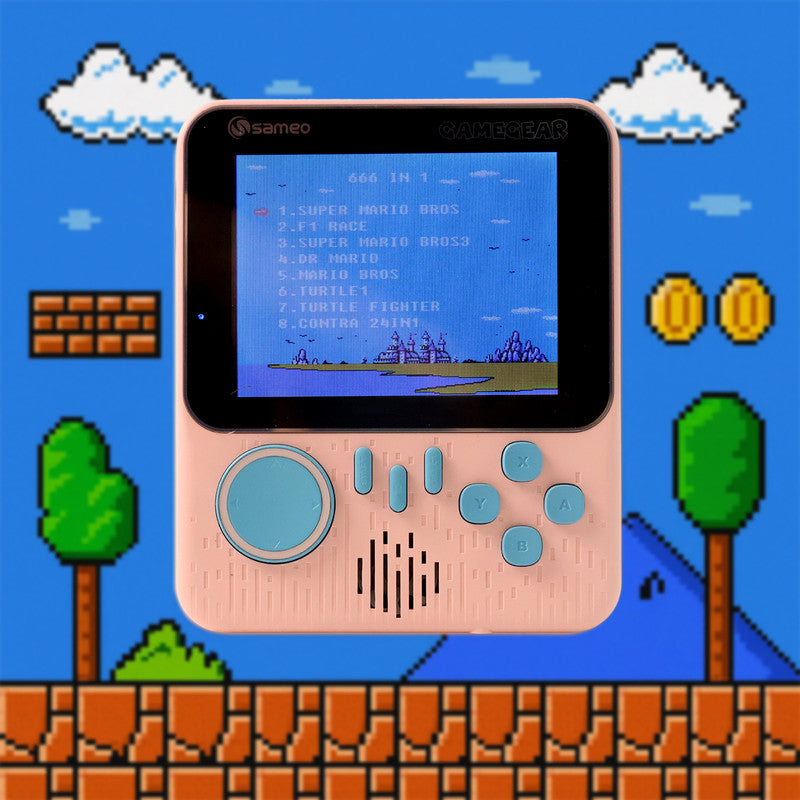 Sameo GameGear Retro Handheld Console with 666 Built-in Games – Portable Classic Gaming Device with Wide Screen and Easy Controls