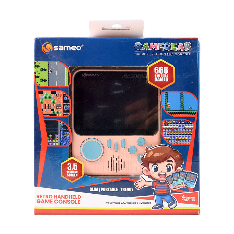 Sameo GameGear Retro Handheld Console with 666 Built-in Games – Portable Classic Gaming Device with Wide Screen and Easy Controls