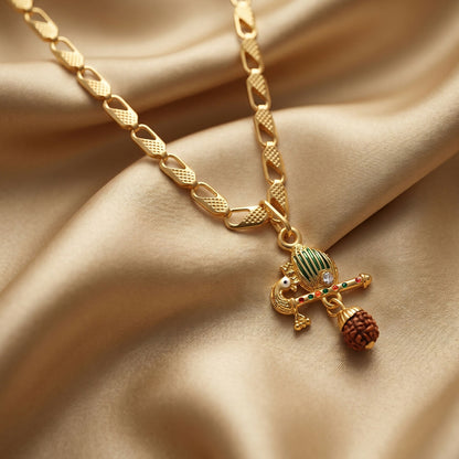 Lightweight gold pendant necklace with spiritual motifs for daily wear