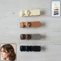 Elegant Bow Hair Clips Set – Stylish 4-Piece Snap Clips Combo