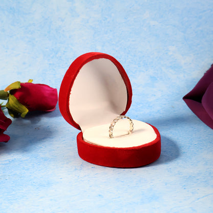 Premium Heart-Shaped Velvet Jewellery Ring Box (1 Pc)