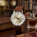 Minimalist Analog Wrist Watch with Roman Numeral Dial & Premium Strap for Men