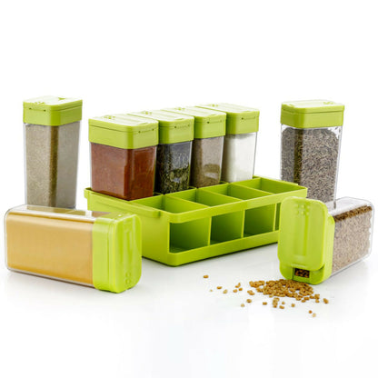 multipurpose spice rack with tray set of 8