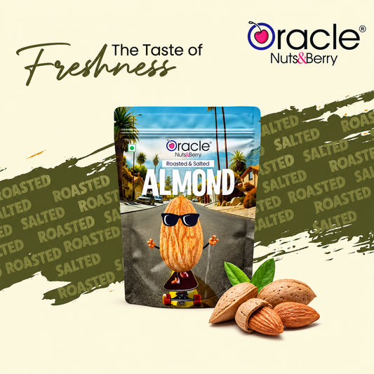 Roasted Salted Almonds Premium Crunchy Whole Badam Wholesome Everyday Snack (200g)