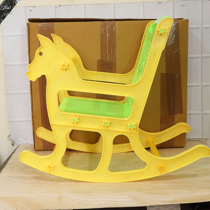 Kids Plastic Horse Rocking Chair, Baby Rocker Seat with Backrest (1 Pc)