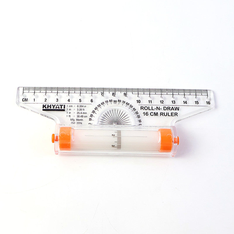 Roll-N-Draw 16 cm Precision Ruler with Rolling Mechanism for Perfect Circles & Smooth Lines