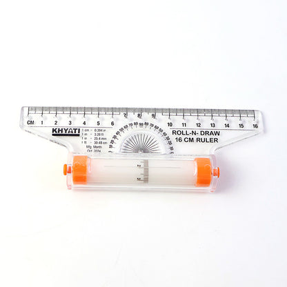 Roll-N-Draw 16 cm Precision Ruler with Rolling Mechanism for Perfect Circles & Smooth Lines