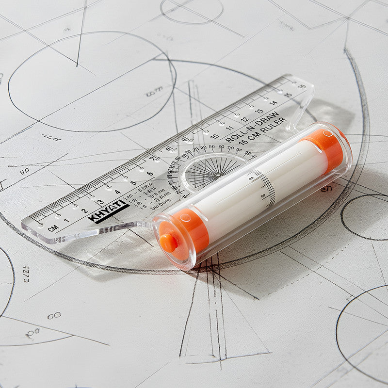Roll-N-Draw 16 cm Precision Ruler with Rolling Mechanism for Perfect C