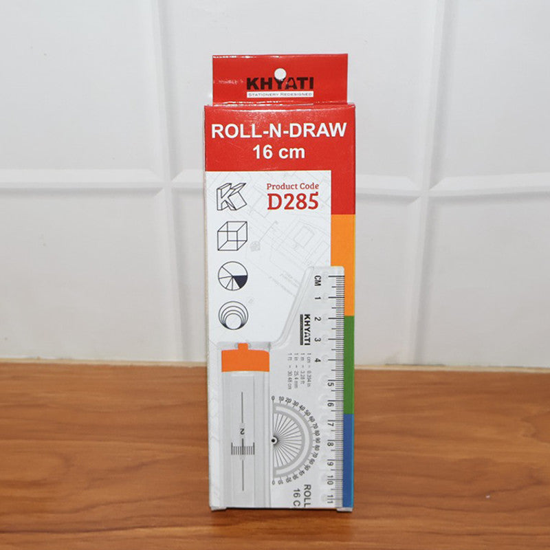 Roll-N-Draw 16 cm Precision Ruler with Rolling Mechanism for Perfect Circles & Smooth Lines