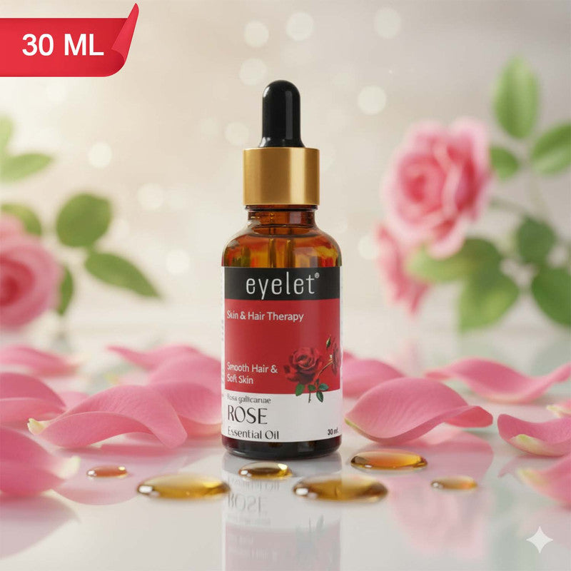 Eyelet Rose Essential Oil Natural Skin & Hair Therapy Oil for Smooth Hair 30ML