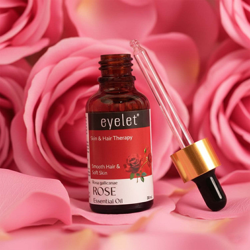 Eyelet Rose Essential Oil Natural Skin & Hair Therapy Oil for Smooth Hair 30ML
