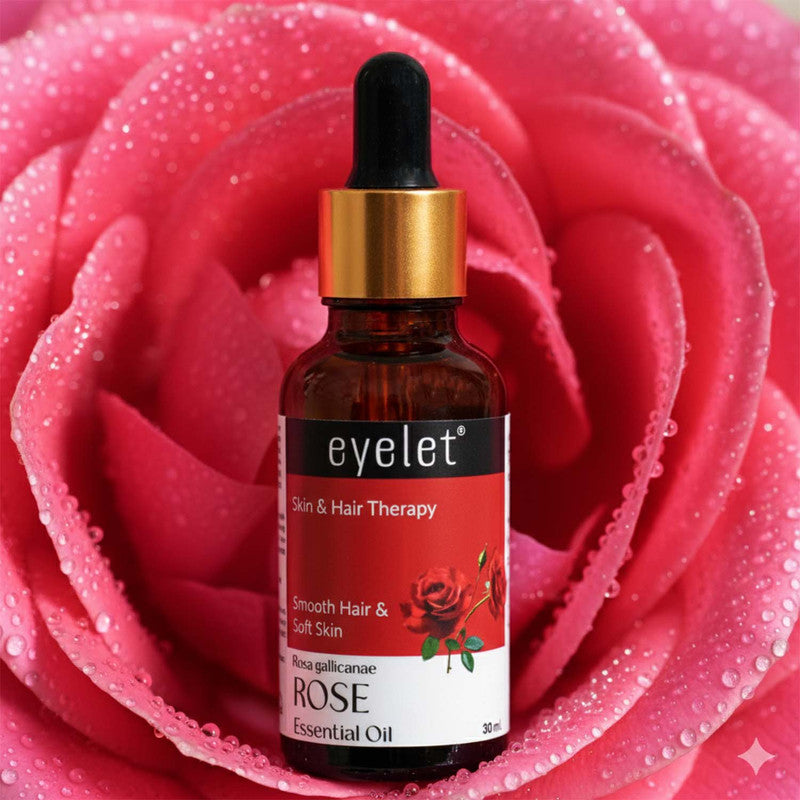 Eyelet Rose Essential Oil Natural Skin & Hair Therapy Oil for Smooth Hair 30ML