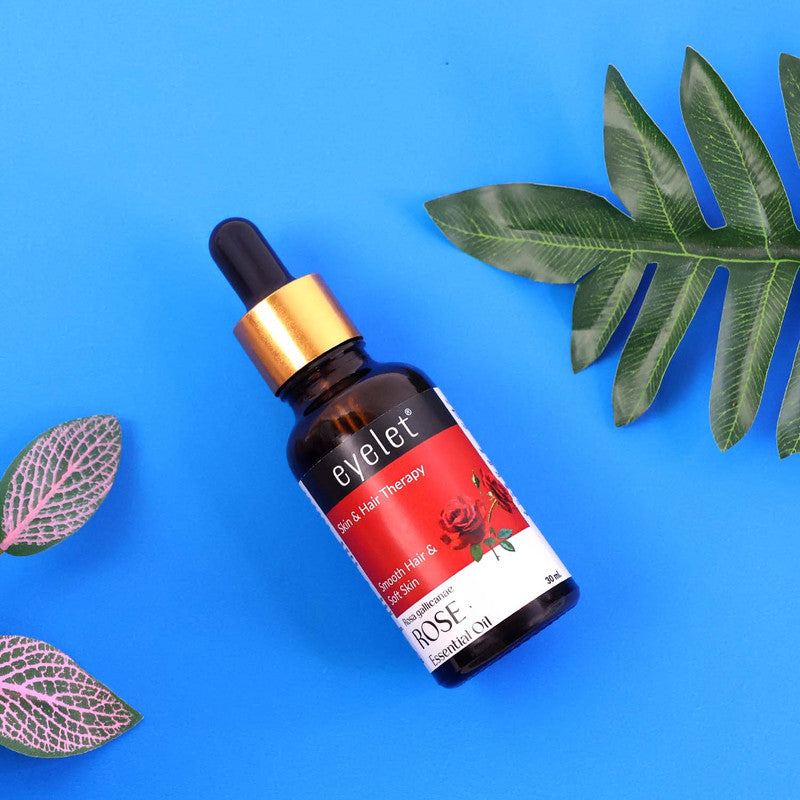 Eyelet Rose Essential Oil Natural Skin & Hair Therapy Oil for Smooth Hair 30ML