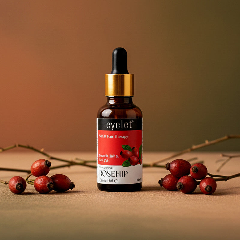 Eyelet Rosehip Essential Oil Natural Skin & Hair Therapy Oil for Smooth Hair
