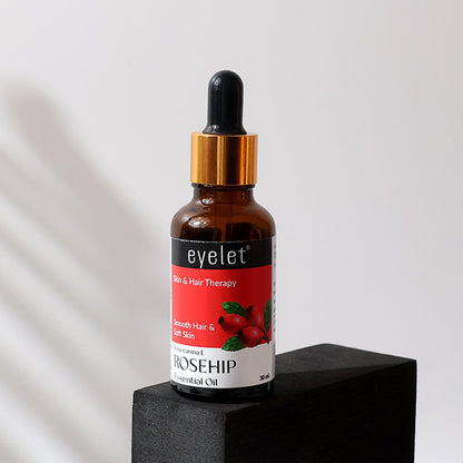 Eyelet Rosehip Essential Oil Natural Skin & Hair Therapy Oil for Smooth Hair