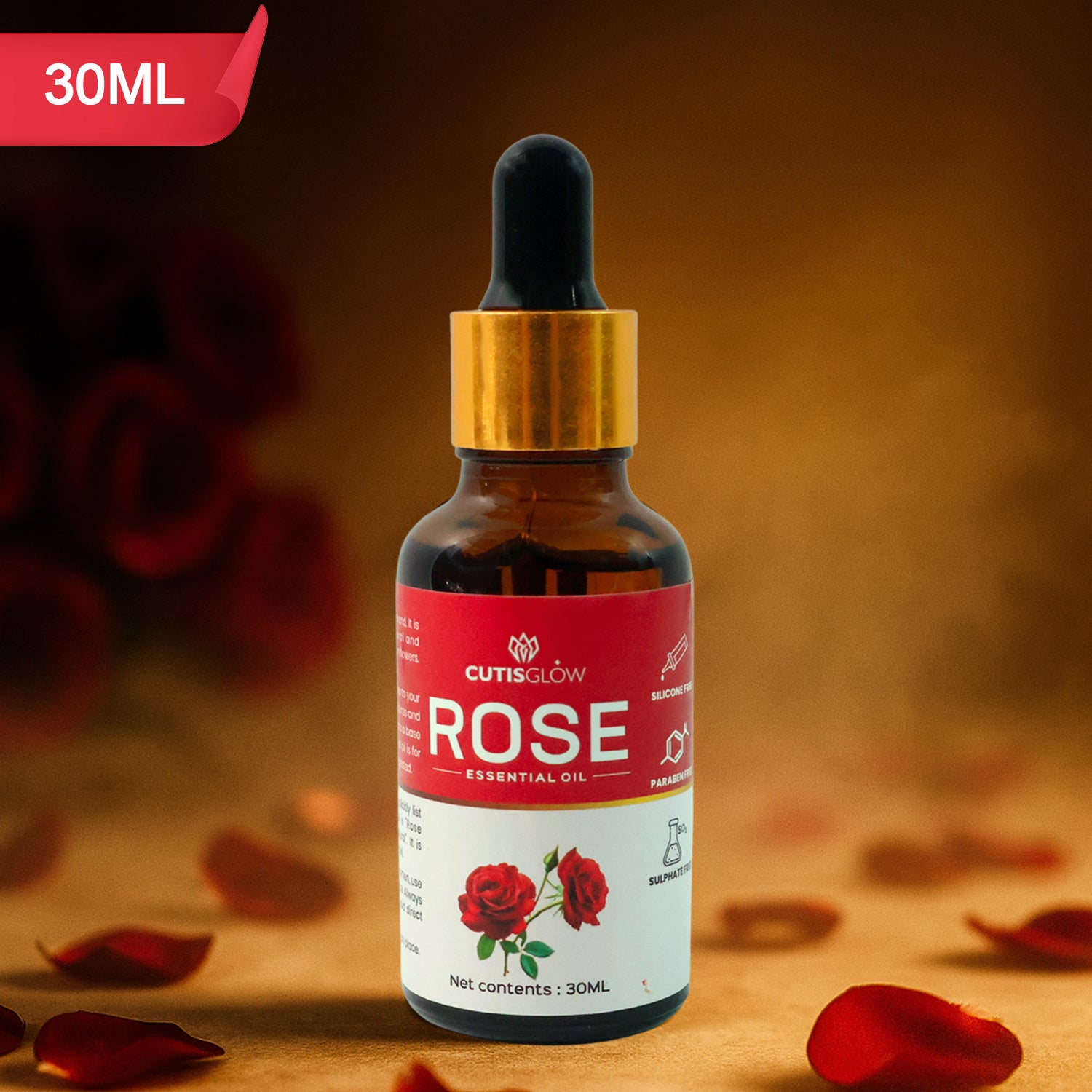 Eyelet Rose Essential Oil – 100% Pure & Natural Aromatherapy Oil for Glowing Skin, Hair & Relaxation – 30ml