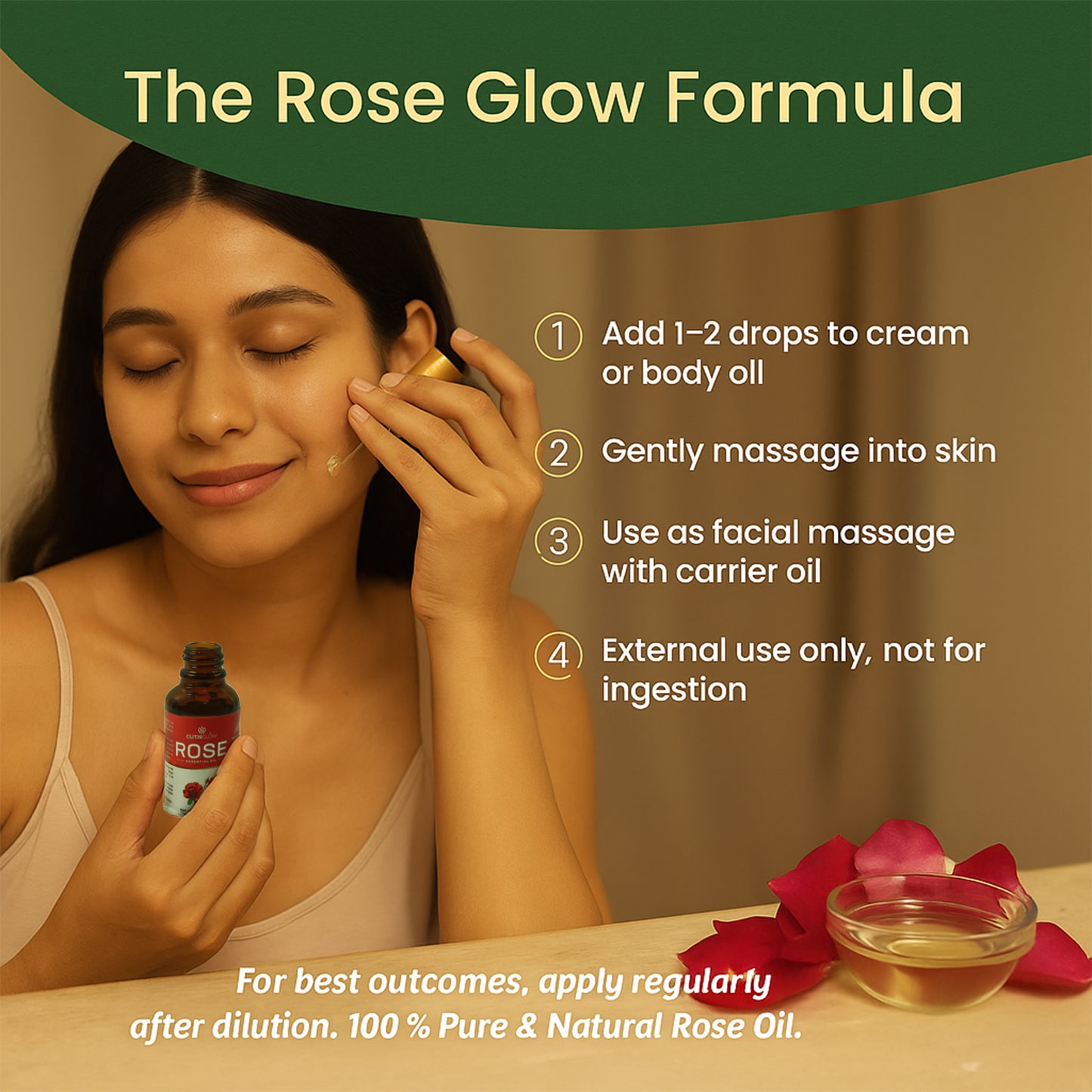 Eyelet Rose Essential Oil – 100% Pure & Natural Aromatherapy Oil for Glowing Skin, Hair & Relaxation – 30ml