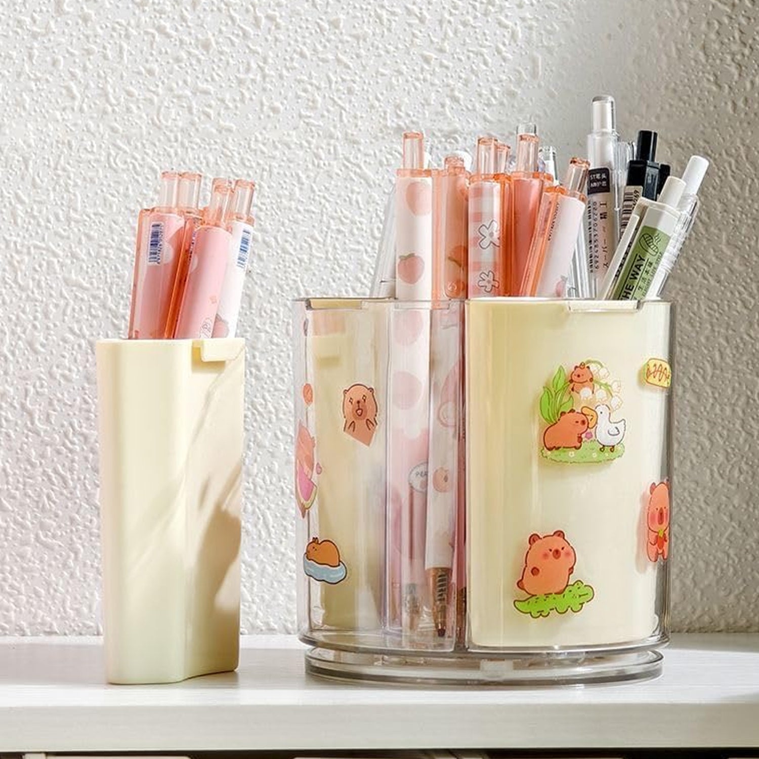 5 Compartment Rotating Pen Holder 360° Desk Organizer for Office Home (1 Pc)