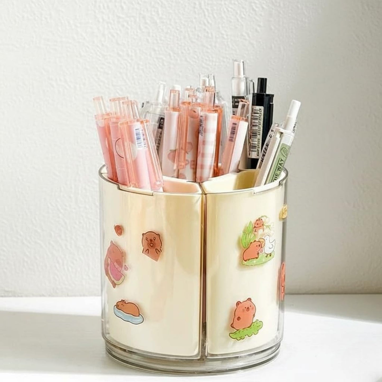 5 Compartment Rotating Pen Holder 360° Desk Organizer for Office Home (1 Pc)