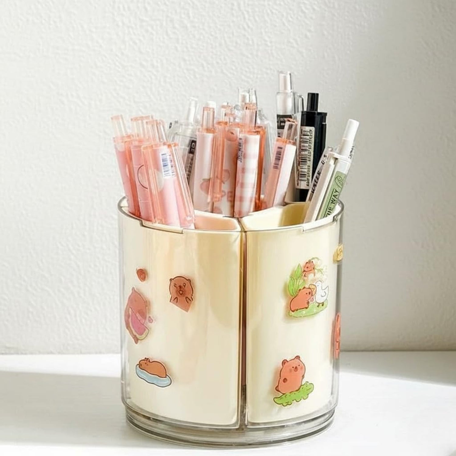 5 Compartment Rotating Pen Holder 360° Desk Organizer for Office Home (1 Pc)