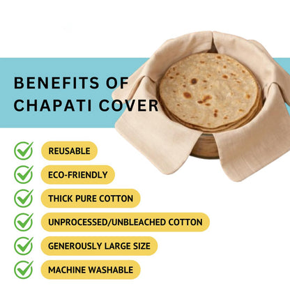 Pure Cotton Roti Mate Cloth, Round roti Cover (51 × 51 Cm, 1 Pc)