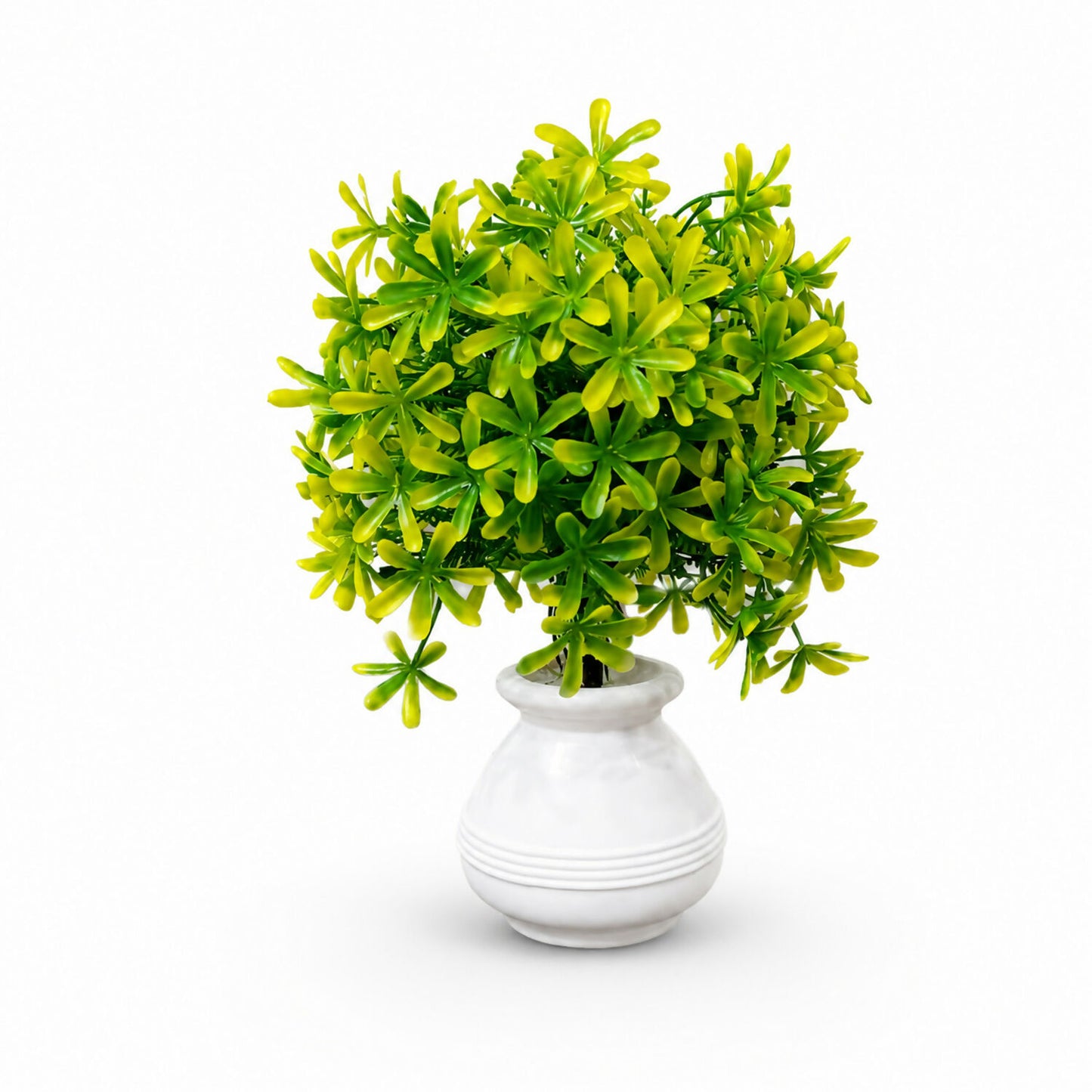 Artificial Plant with White Ceramic Pot for Home Office Décor Indoor Table Decoration