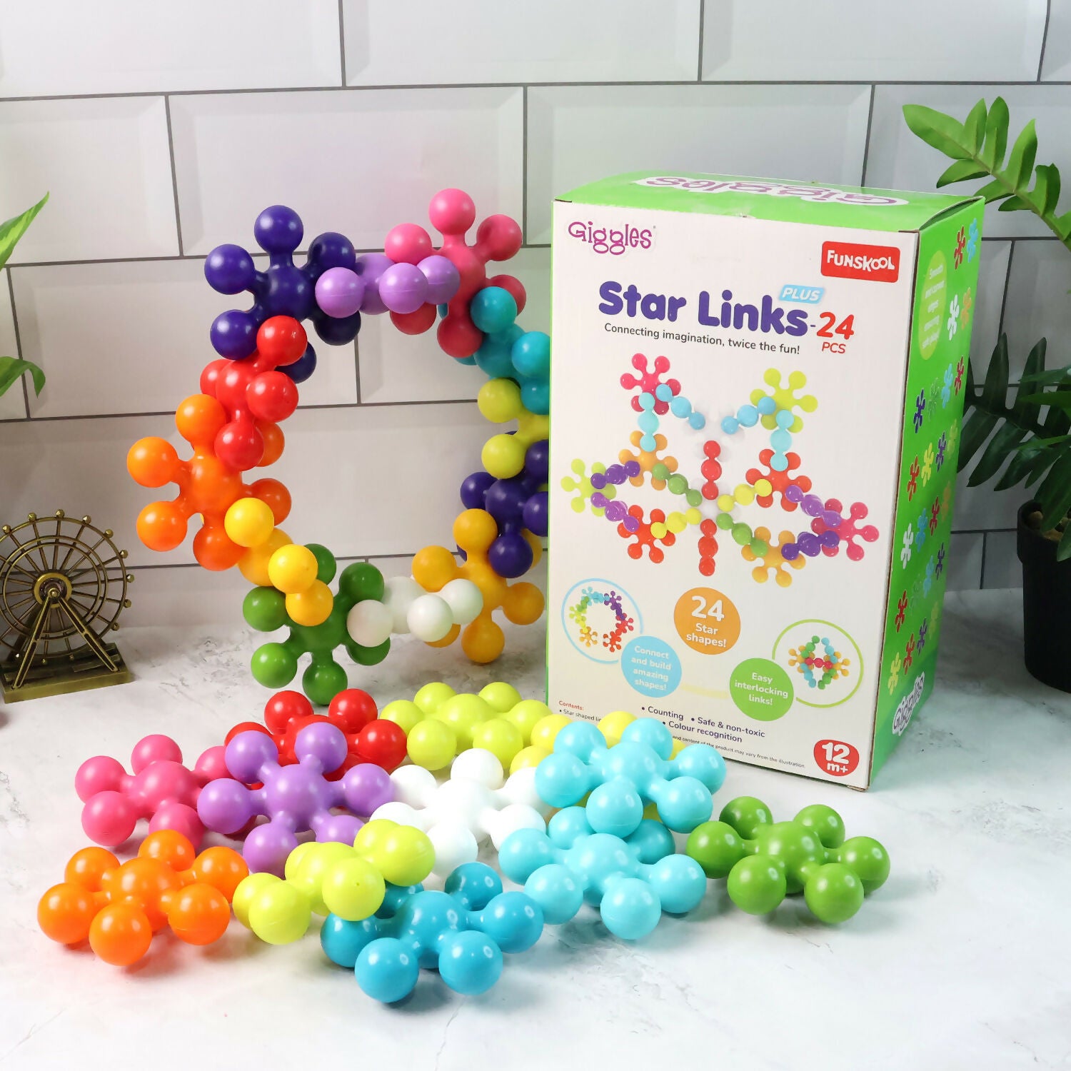 Funskool Giggles Star Links Plus – 24 Pieces Educational Building Toy Set for Kids