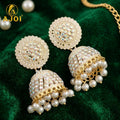 Gold Plated Pearl Jhumka Earrings – Elegant Traditional Jewelry