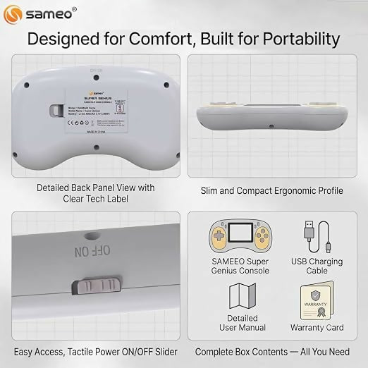 Sameo Super Genius Handheld Console | 500+ Retro Games | 2.4