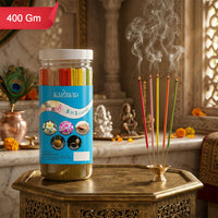 Premium Agarbatti 5 In 1 Combo with Manthan, Deluxe, Sandalwood, Pineapple, Rajwadi Fragrances for Daily Pooja & Relaxation (400 Gm)